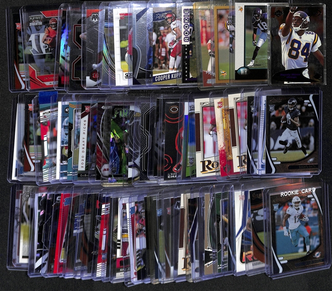 Lot of (60+) Football Rookie Cards w. (5) Randy Moss, Cooper Kupp, A.J. Brown and Many More